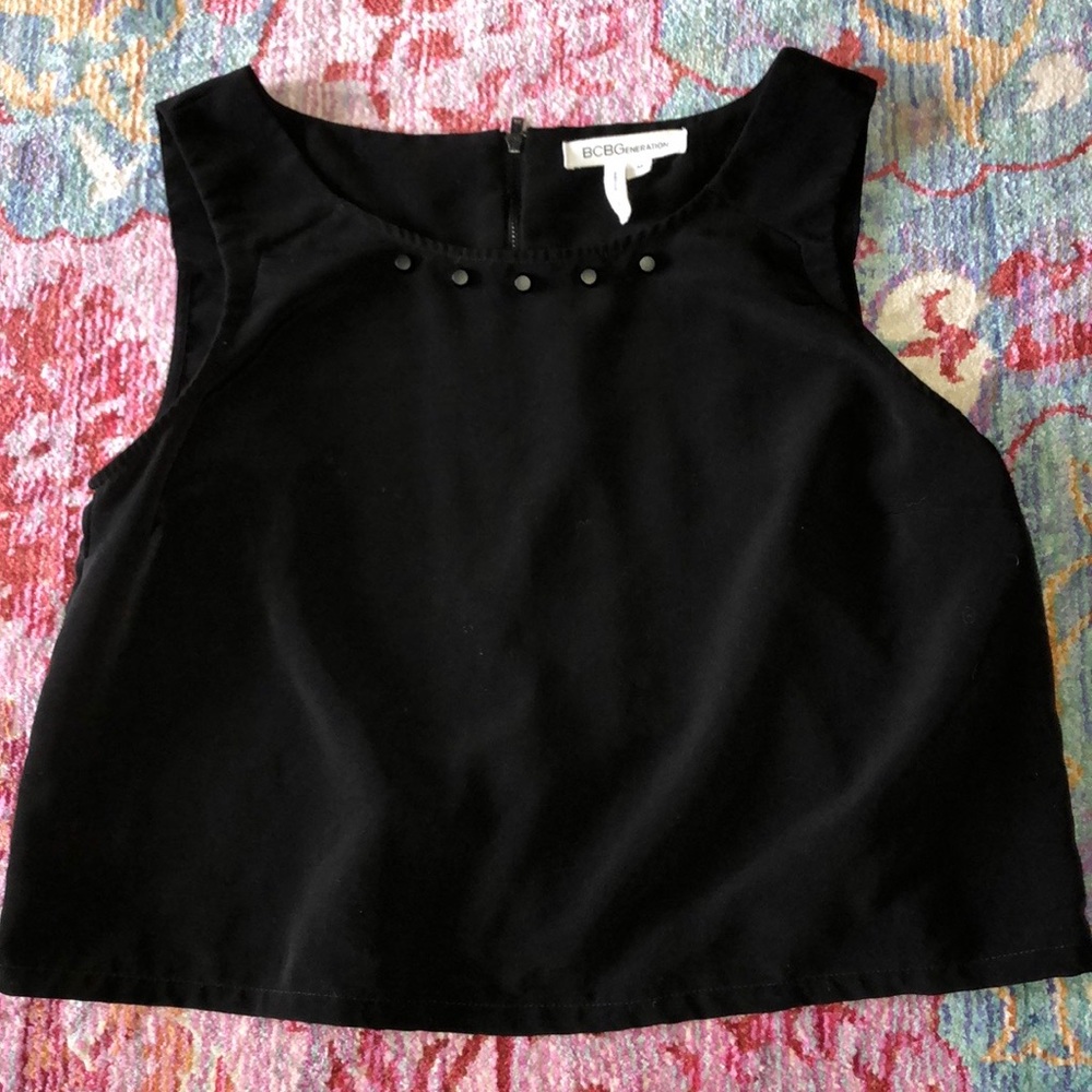 BCBG studded open back tank